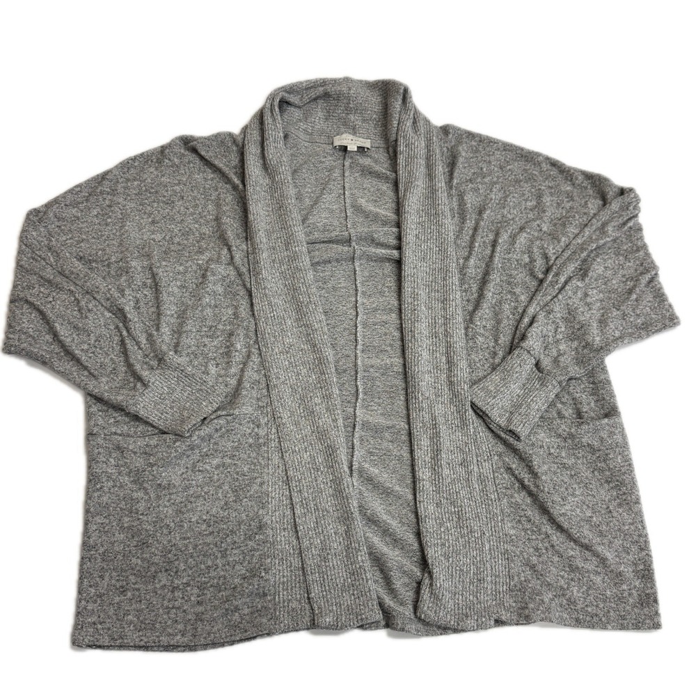 Lucky‎ Brand Cardigan Sweater Womens Size S Gray Soft Minimalist Coquette - Picture 2 of 9